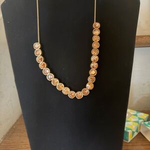 Stella & Dot Gold Necklace with Orange Accents